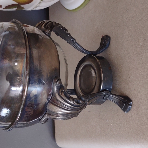 Antique Silver Plate And Glass Wine or Water Carafe - Picture 4 of 7